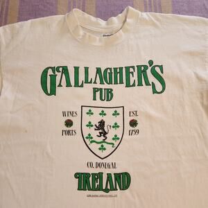 VTG Gallaghers Pub Co Donegal Ireland Celtic T Shirt XL Single Stitch USA Wines